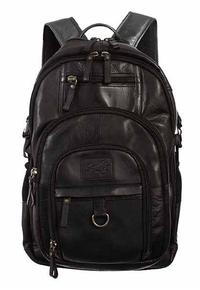 961 Large Leather Backpack, Colour: (24)Black