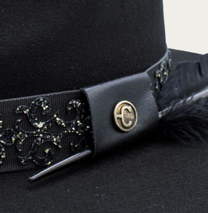 LFX3190234 Black Rose Hat, Colour: Black, Size: Small