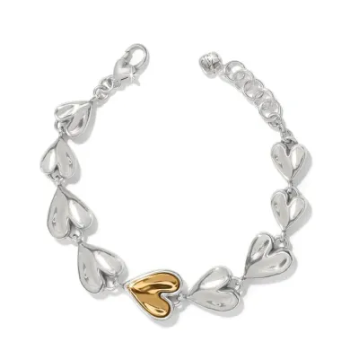 JF0232 Cascade Heart Link Bracelet
