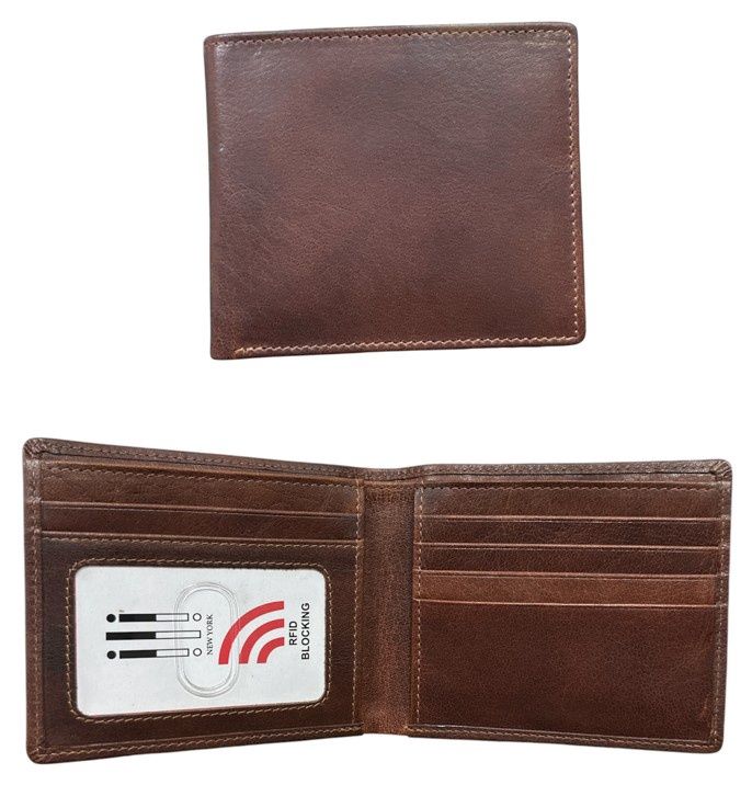 2417BN RFID Buffalo Bifold W/ID Window, Colour: Brown