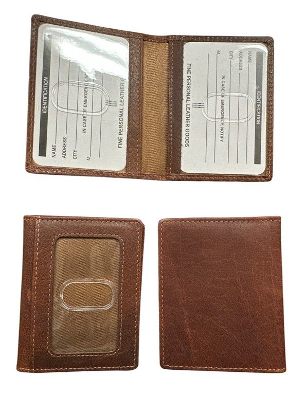 2420BN RFID 3 ID Window Card Case, Colour: Brown