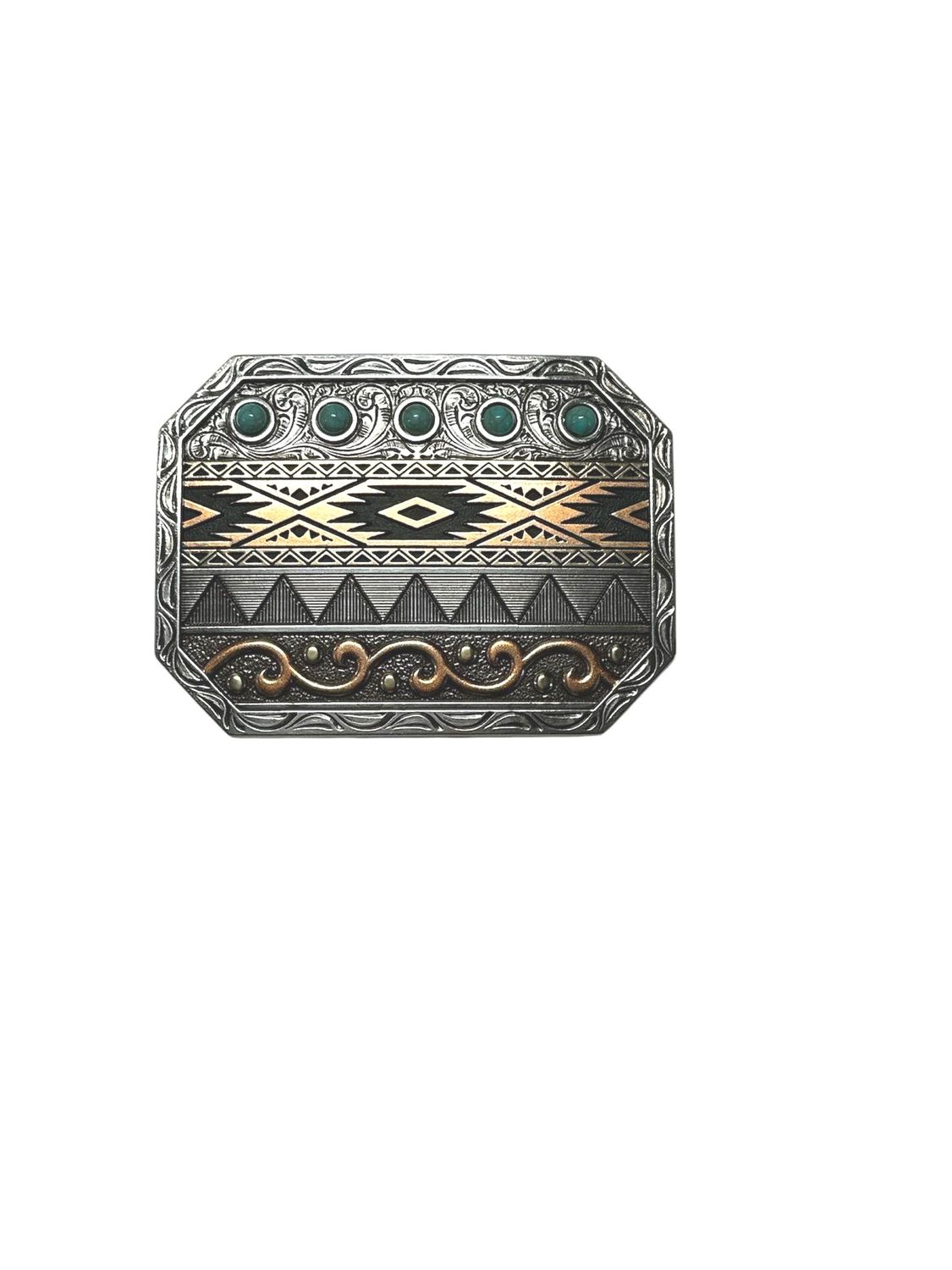 A37062 Ariat Aztec Buckle, Colour: Sil/Copper/Gold