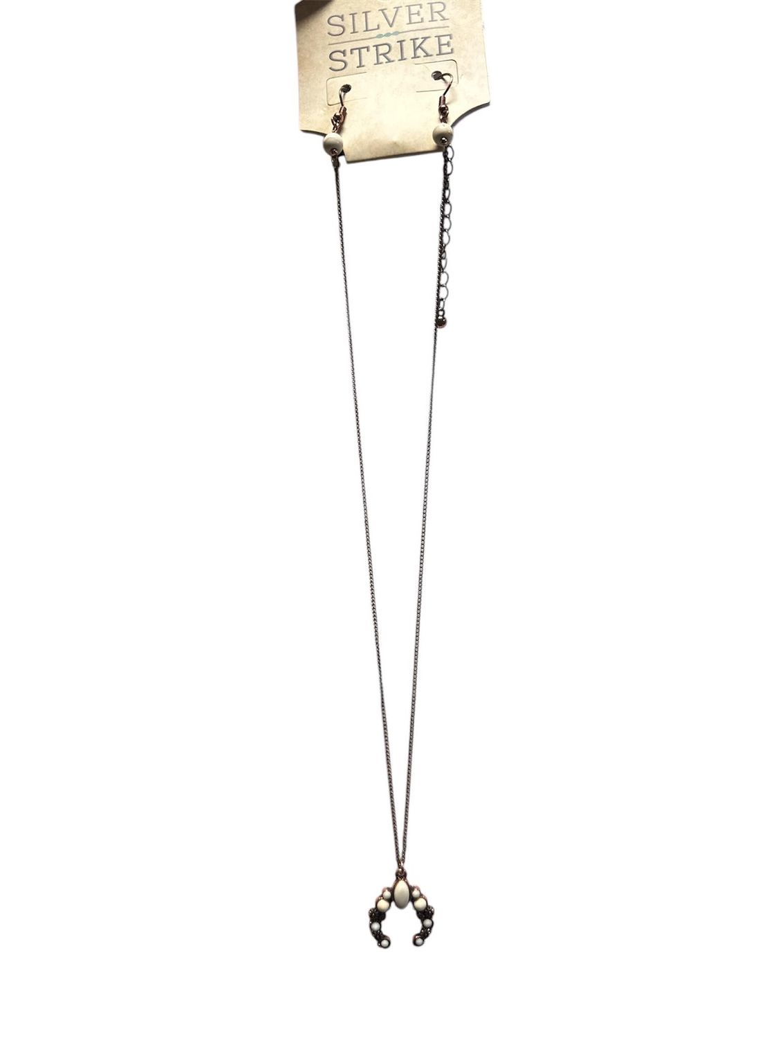 DNE0736CBIV Cop/Wht Squash Blossom Necklace Set, Colour: Copper/White
