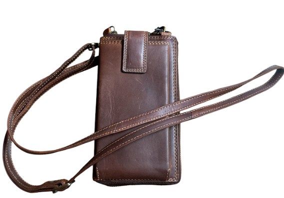 199078 Upright Organizer W/External Cell Phone Case, Colour: Brown