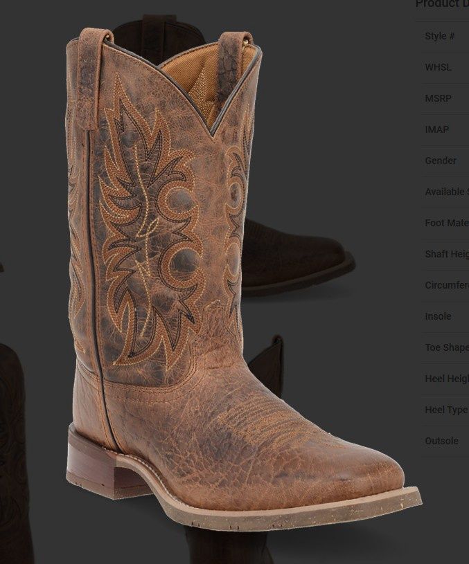 7835 Durant Square Toe Boot, Colour: Rust, Size: 7D