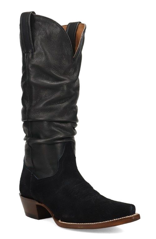 DP7099 Cowgirl Chic Slouch Boot, Colour: Black, Size: 7M