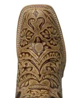 Q452 Oryx Tooled Square Toe Boot, Colour: Oryx, Size: 6.5B