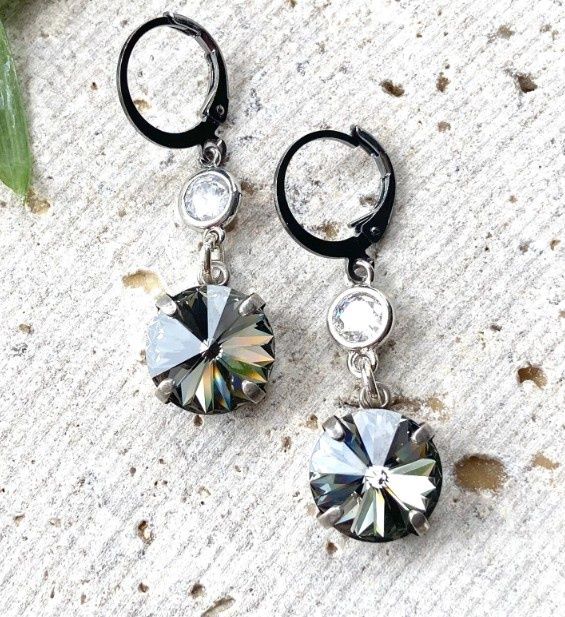 E21040 Black Diamond Earring, Colour: Black