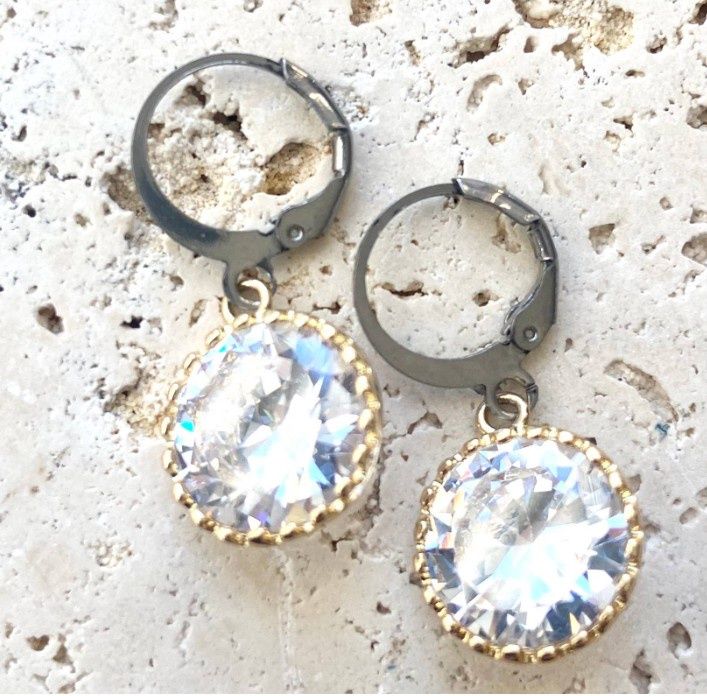 E24004 Crystal Gold Earring, Colour: Crystal