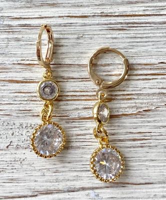 E21027 Gold Crystal Earring