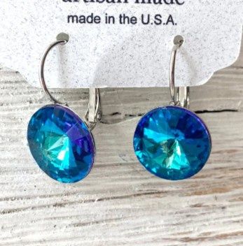 E22120 Bermuda Blue Crystal Earring, Colour: Bermuda Blue
