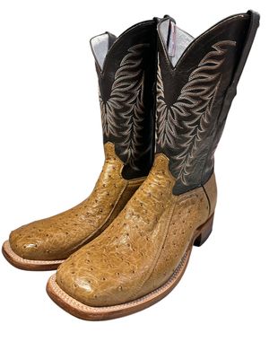 Q174 Pieced Ostrich Square Toe Boot