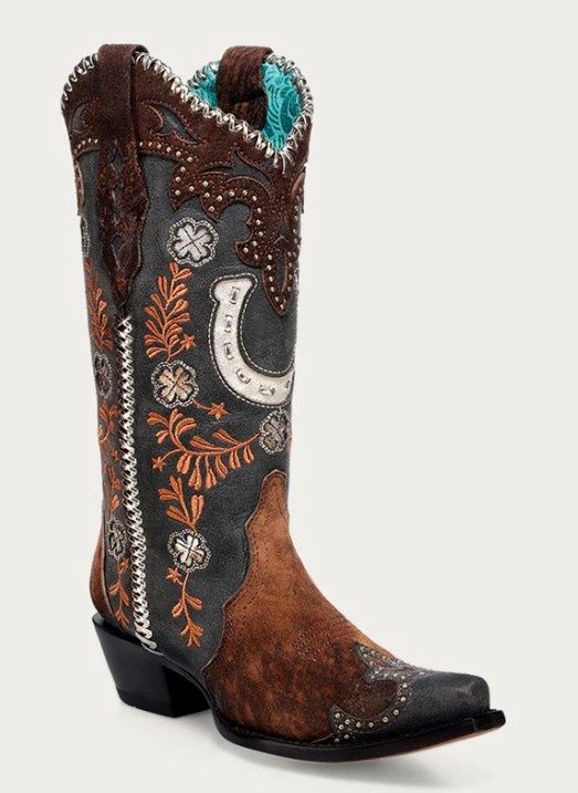 A4862 Horseshoe/Laced Boot, Colour: Brn/Grey, Size: 6M