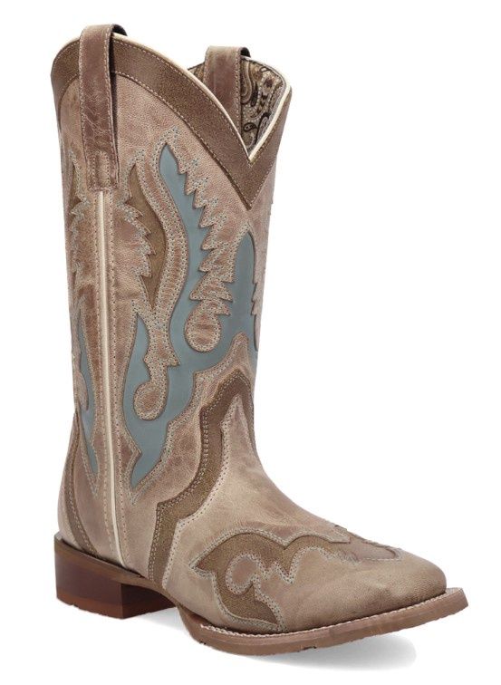 2036 Ardena Square Toe Boot, Colour: Tan/Brn/Blue, Size: 6.5M