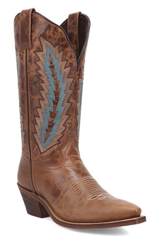 20081 Sundra Snip Toe Boot, Colour: Tobacco/Turq, Size: 6M