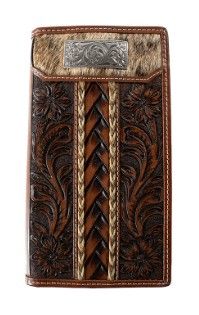 D250018202 Tooled/Hair On Rodeo Wallet, Colour: Brown