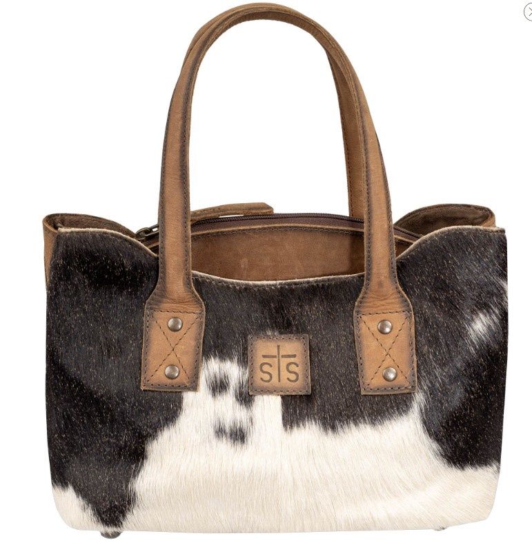 STS33217 Cowhide Josie Satchel, Colour: Brn/Hair On