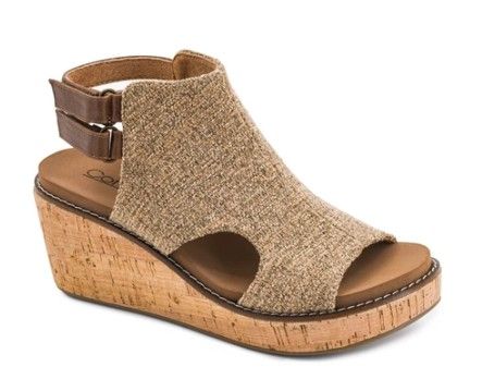 41-0868 Falling Hard Wedge Sole Shoe, Colour: Tan Tweed, Size: 7