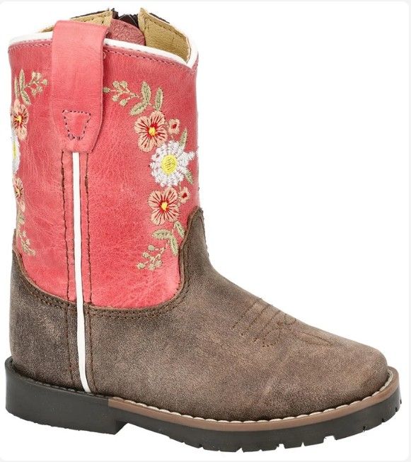 3427T Autry Toddler Zip Boot, Colour: Brn/Coral, Size: 4T