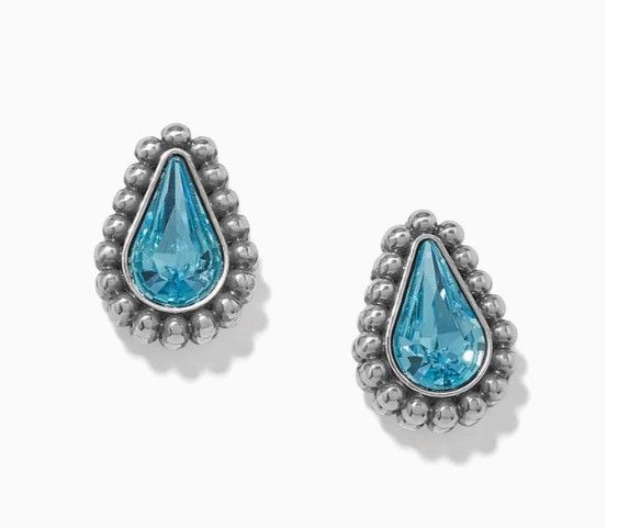 JA0371 Twinkle Luxe Teardrop Post Earring, Colour: Sil/Blue