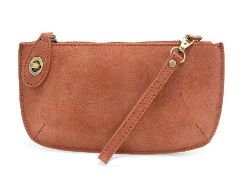 L8357 Faux Suede Mini Crossbody Wristlet, Colour: Spice