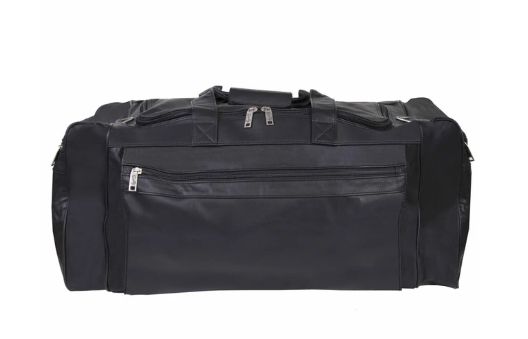 804 23" Leather Duffle, Colour: Black