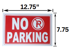 No Parking Red Sign