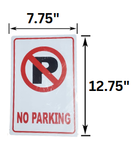 No Parking White Sign
