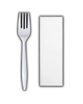 2.5 WHITE FORK &amp; NAPKIN (1000PCS)