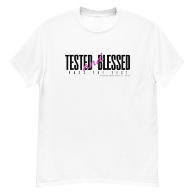 T&amp;B White T-Shirt Purple Text