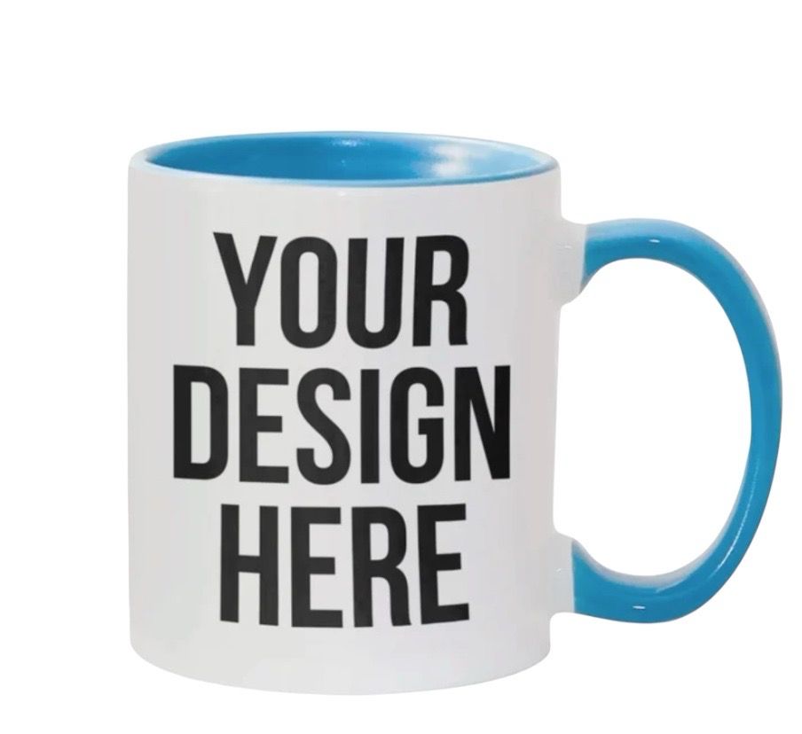 CUSTOM MUG BLUE HANDLE