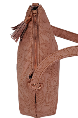 Embossed Faux Leather Shoulder Bag