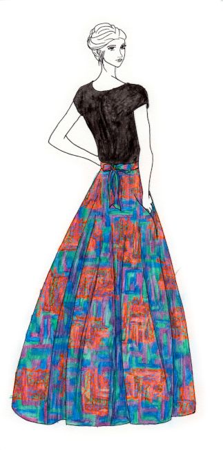 Circle Skirt Pattern #12572 - Printed