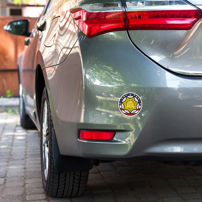 Tiburon Police Patriotic Round Stickers