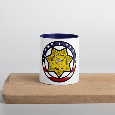 Tiburon Police Patriotic Mug with Color Inside