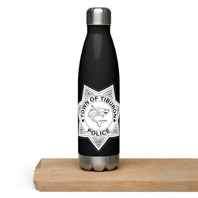 Tiburon Police Badge Stainless Steel Water Bottle