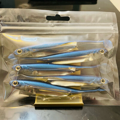 Custom Flash Foil Shiners 5&quot; Pro Blue Boot Tail Swimbait 5pcs/pack
