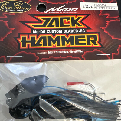 Evergreen Jack Hammer Custom Bladed Jig 1/2oz #45 Black &amp; Blue NIP