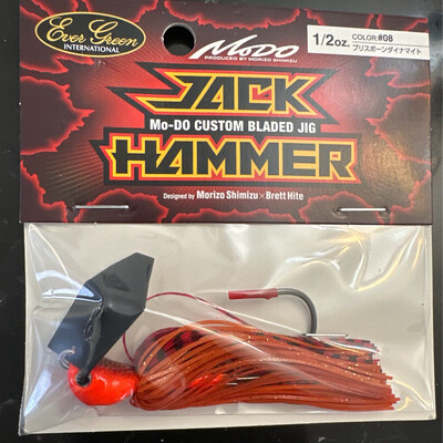 Evergreen Jack Hammer Custom Bladed Jig 1/2oz #08 Pre Spawn Dynamite NIP