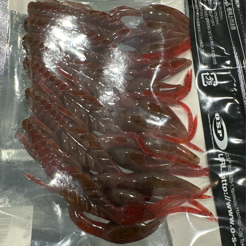 OSP Dolive Craw 4” JDM Softbaits. Red Craw, 6 Per Pack, NIP