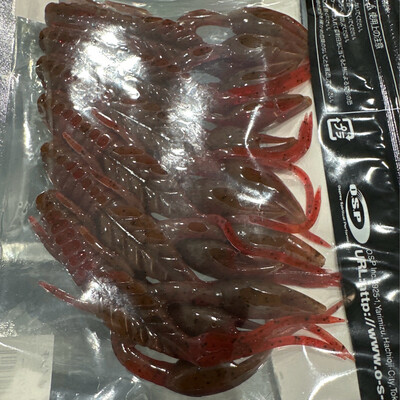 OSP Dolive Craw 4” JDM Softbaits. Red Craw, 6 Per Pack, NIP