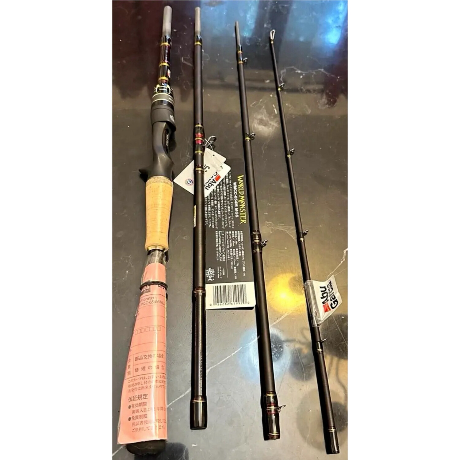 Abu Garcia World Monster Baitcasting 4PC Travel rod WMCC-654M 6&#39;5&quot; Max 2.1oz NWT