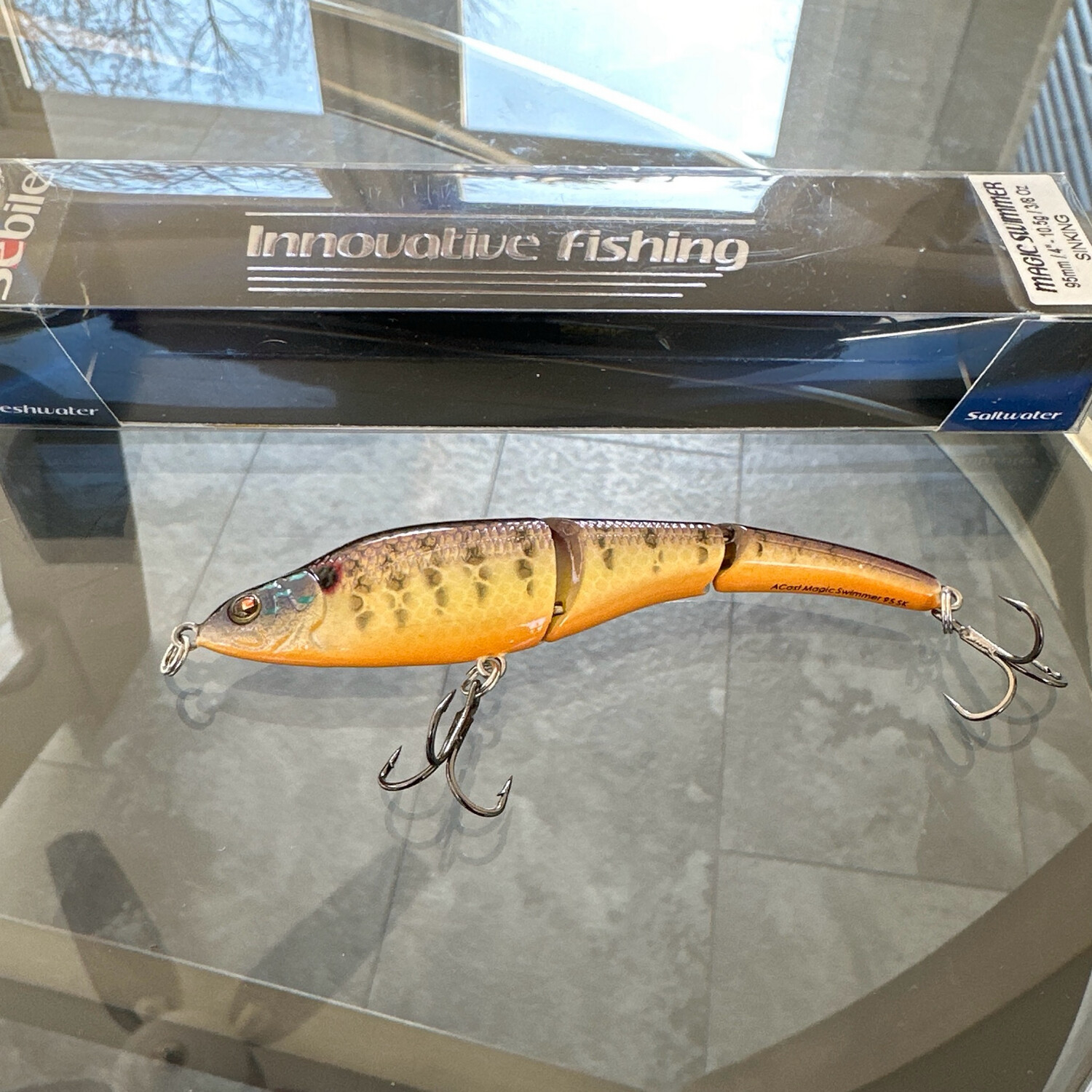 Sebile Magic Swimmer 95 Jointed Swimbait Natural Bluegill 95mm 4&quot; 3/8oz Sinking Type