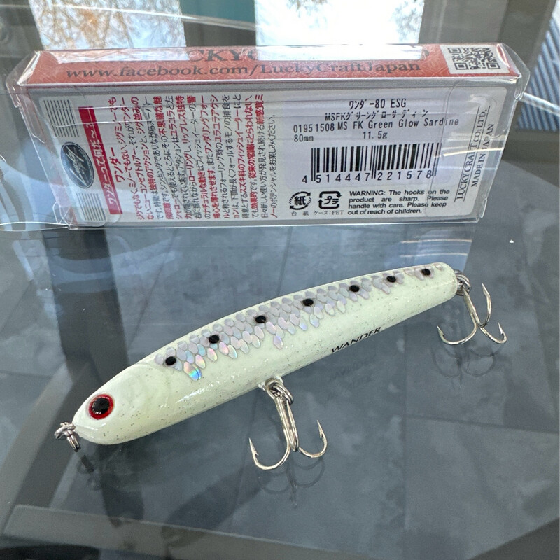 Lucky Craft Wander 80 ESG FK Green Glow Sardine