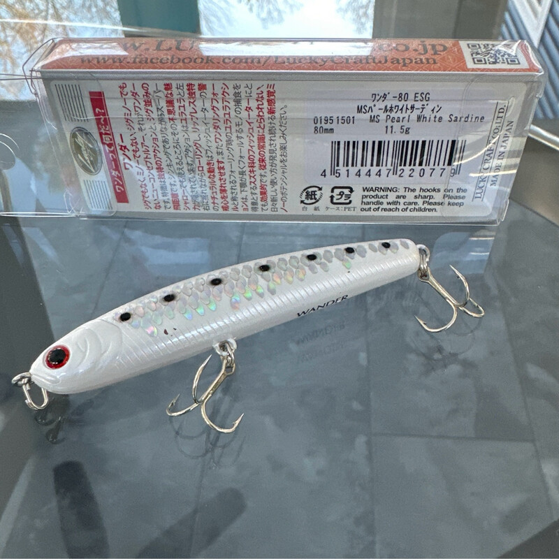 Lucky Craft Wander 80 ESG MS Pearl White Sardine