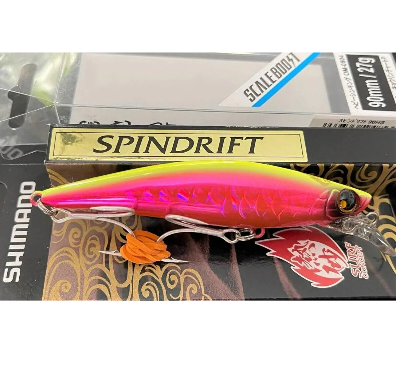 Shimano Spindrift Scale Boost 90HS App 3.5&quot;, 1oz Pink Chartreuse jerkbait NIB