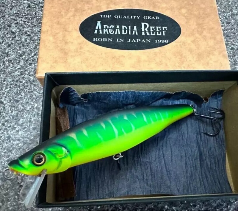 Arcadia Reef VERY RARE JDM Psycho Minnow Mat Tiger Shallow Jerkbait 4.4&quot; NIB
