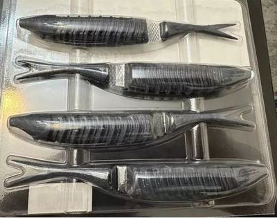 Jackall Bounty Fish 140 NEW Cover Side Shad Jointed Topwater 4/pk 5.5&quot; Each NIP