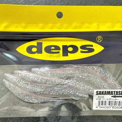 Deps Sakamata Shad 4” Pearl Glitter. Fresh &amp; New In Package. 8 Baits Per Pack.
