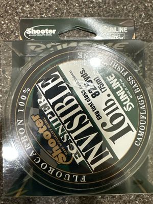 Sunline Shooter FC Sniper Invisible SALE 82.5 Yds 16 Lb Camouflage Fluorocarbon NIP